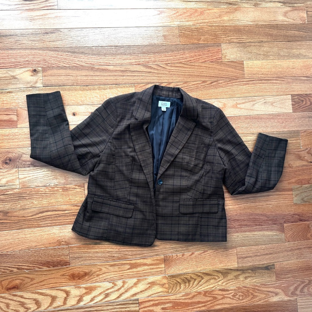 Croft & Barrow Brown Plaid Blazer